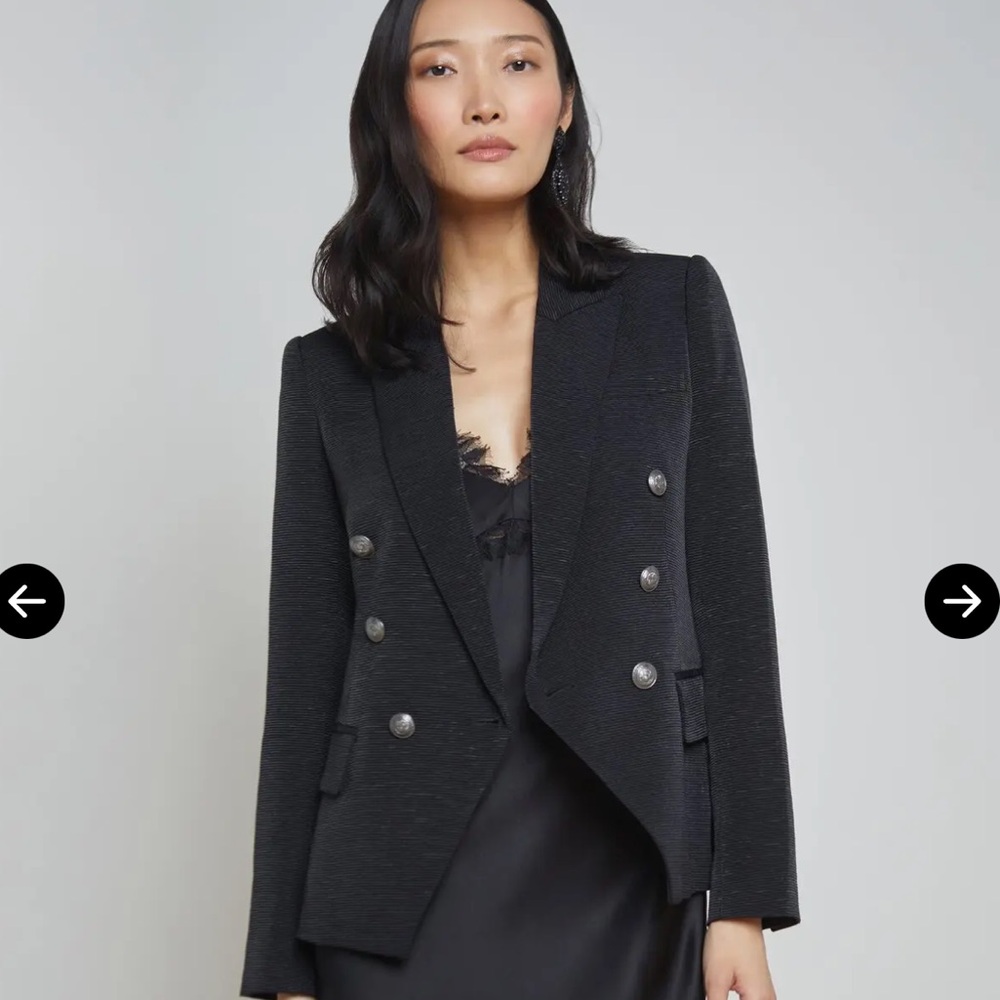 L’Agence Kenzie Black Double-Breasted Blazer